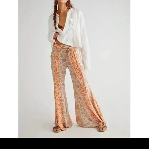 Free People Bali Sultry Boho Flare Pants - Picture 2 of 2